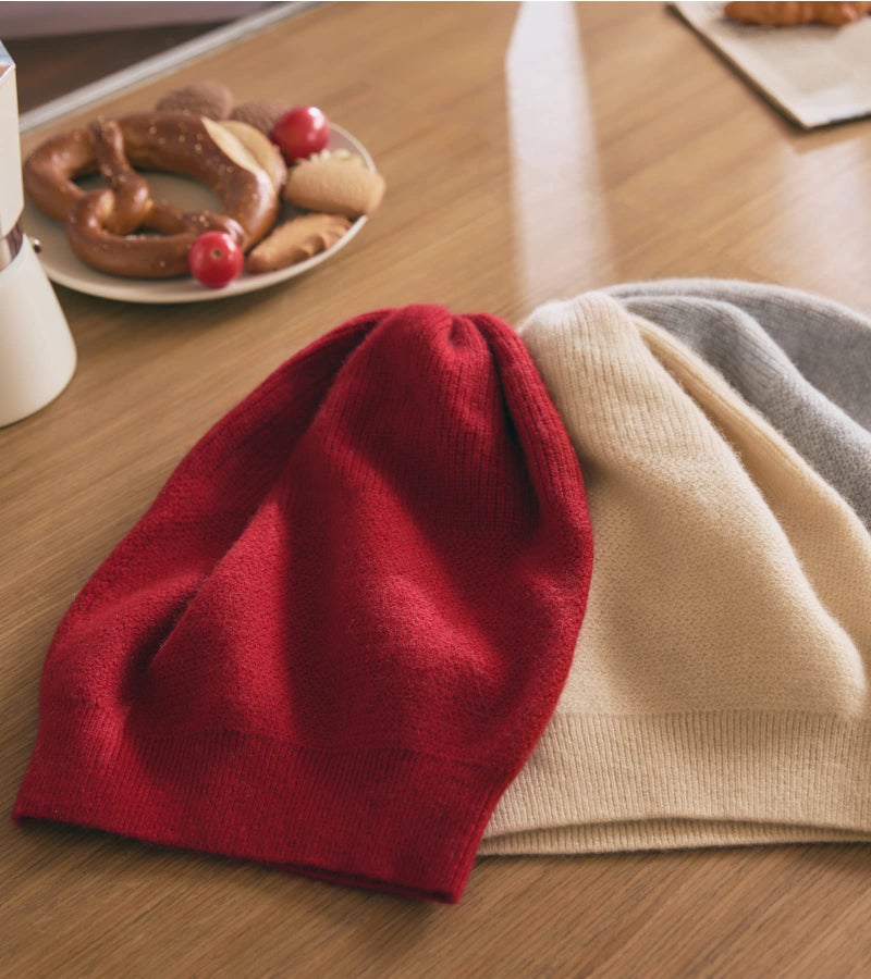 WaySoft Pure 100% Cashmere Beanie for Women in a Gift Box, Oversized Women Beanie Hat, Bring Warm and Luxury to Your Loved Ones, Perfect (Merlot) - Image 4